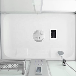 Cabine de douche de luxe avec fonction spa, hydromassage, vapeur, éclairage de fond et cadre carré brossé - Product Image 5