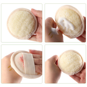 Éponge ovale naturelle et écologique OEM en luffa pour le visage – Usage domestique, exfoliante, portable, pour le corps et le démaquillage - Product Image 3