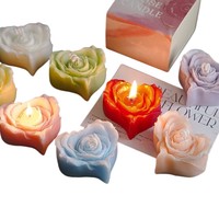 Großhandel Handgemachte Aromatherapie Herzförmige Rosenkerzen Hochzeitsgeschenke Blumenförmige Personalisierte Duftkerzen