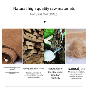 Pantoufles OEM en Liège de Fabrication <span class=keywords><strong>Allemande</strong></span> avec Logo Personnalisé en Cuir de Vachette pour Homme et Femme, Sandales Antidérapantes de Qualité Exportation Style Birkenstock - Product Image 4