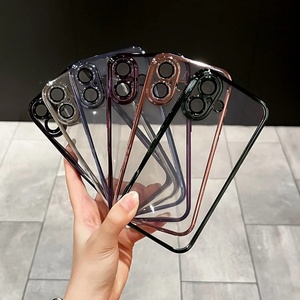 เคสใสแข็งแบบมีแผ่นป้องกันกล้อง ผลิตจากวัสดุ PC สำหรับ iPhone 16 Pro Max 15 Plus 14 13 12 11 XR XS Max - Product Image 1