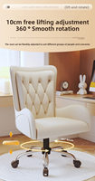 Chaise de bureau/ordinateur pivotante réglable en hauteur style exécutif avec support arrière pour chaise et table d'ordinateur d'étude à domicile