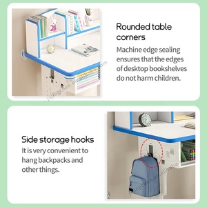 Venta al por mayor niños mesa de lectura uso en el hogar ergonómico multifuncional niños estudio escritorio y silla conjunto con estantería - Product Image 3