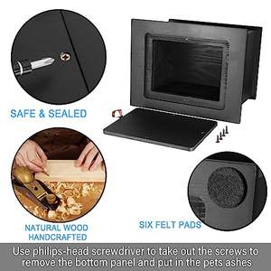 写真入り木製ペットメモリアル骨壷（名入れ彫刻付き）環境に優しい手作り木製犬の遺灰用壁掛け飾り - Product Image 3