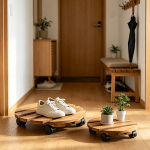 Plateau à fleurs mobile en bois personnalisé pour une présentation pratique des fleurs, balcon avec support à fleurs mobile <span class=keywords><strong>sur</strong></span> <span class=keywords><strong>roulettes</strong></span> - Product Image 4