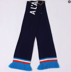 Écharpe en acrylique tricotée jacquard longue et durable avec pompons délicats pour supporters de basketball et de football, pour hommes, toutes saisons - Promotion - Product Image 4