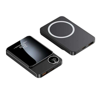 Chargeur portable ultra-fin haute capacité, charge rapide sans fil magnétique, batterie Li-polymère 5000mAh/10000mAh, 15W LED