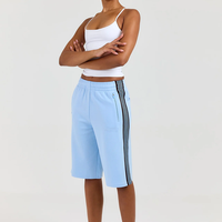 Shorts longs pour femmes en coton French Terry personnalisés, grande taille, sport, streetwear, course à pied, été, OEM