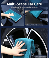 Serviette de voiture en microfibre sur mesure, couleur et taille personnalisées, fabrication directe d'usine, étiquette privée, chiffon de detailing automobile, vente en gros