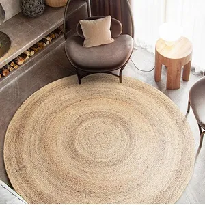 Latest Scandinavian Minimalist Water Reed Hand-Woven Grass Round Living Room Rug Carpet