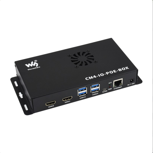 PoE Mini-Computer with Cooling Fan Metal Case Based Raspberry Pi Compute Module 4-NOT Included FPGA Microcontrollers Processors