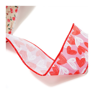 2-1/2 "genişlik 63mm 10 metre sevgililer günü çuval bezi kenarlı şerit kablolu şerit hediye sarma zanaat ağacı dekorasyon - Product Image 4