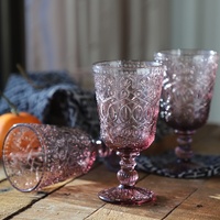 Gobelet en verre coloré gaufré, style moderne et vintage, pour vin rouge, jus, mariages, 270 ml, usage domestique, vente chaude