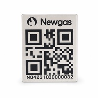 Plaque signalétique en métal pour générateur diesel, en aluminium anodisé, avec code QR et fixation par rivets pour machines et équipements