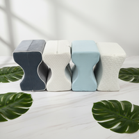 Oreiller orthopédique pour genoux et repose-jambes, en mousse à mémoire de forme, confortable et ergonomique, pour dormeurs latéraux, avec housse tricotée