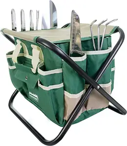 Набор садовых инструментов, складной стул, съемная Холщовая Сумка, садовый набор инструментов, Органайзер
