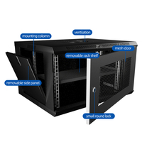 Baie de serveur murale 6U 19 pouces 530x400x300mm, armoire réseau compacte en SPCC verrouillable SYNSTRO en stock pour la vente au détail et les écoles