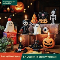 Bougies d'Halloween Transfrontalières : Cadeaux d'Aromathérapie Créatifs, Décorations Artisanales en Cire de Soja, Bougies Parfumées en Forme de Citrouille et de Fantôme pour la Maison