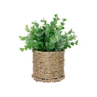 Tanaman Artifisial Hijau Baru Laris Manis, Simulasi Ramah Lingkungan, Pot Tanaman Indoor Eucalyptus Rosemary Plastik