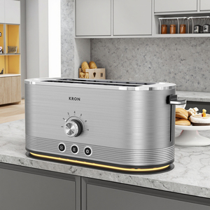 <span class=keywords><strong>Tostadora</strong></span> de Pan Eléctrica Multifunción con 4 Ranuras Anchas <span class=keywords><strong>y</strong></span> Largas, <span class=keywords><strong>Tostadora</strong></span> Automática de Pan <span class=keywords><strong>y</strong></span> Sándwiches con LED - Product Image 2