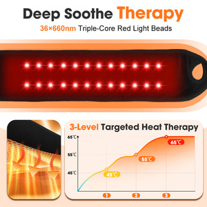 Ceinture chauffante sans fil à lumière rouge avec logo personnalisé pour massage des pieds, des mains, des chevilles et des poignets - Product Image 4