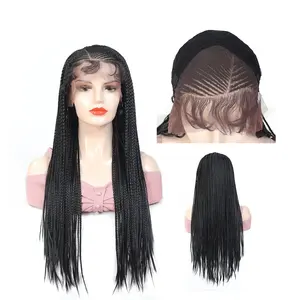 X-TRESS थोक मूल्य रंगीन 24 इंच माइक्रो लट फीता सामने Wigs के लिए बॉक्स लट फीता विग सिंथेटिक बाल लट Wigs महिलाओं