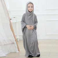 Vêtements islamiques pour enfants du Moyen-Orient, robes longues pour enfants, robe musulmane unie, robe à manches chauve-souris, abaya arabe, robe pour filles musulmanes
