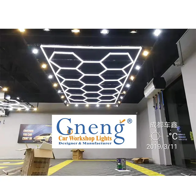 Gonengo DIY 워크샵 자동차 세부 조명 차고 램프 ZG1028 육각 LED 라이트 자동차 쇼룸 램프