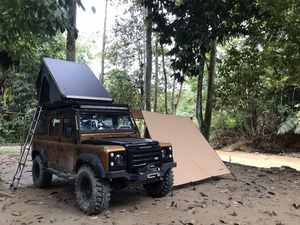 アルミキャブストレート油圧ポップアップキャンプ<span class=keywords><strong>2</strong></span>人用自動SUVトラックルーフトップテントアルミハードカバーカールーフテント - Product Image 6
