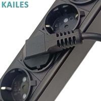 KAILES Série PDU à compteur monophasé 16A 12 prises DIN49440 Boîtier en alliage d'aluminium 200-250VAC Unité de distribution d'alimentation pour