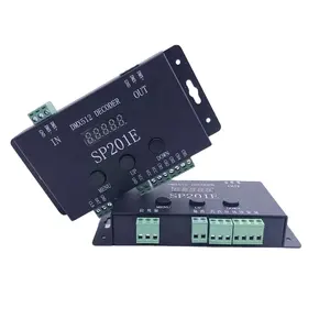 SP201E DMX512 Decoder SPI Signal Controller Dimmer 1024 Pixel DC5-24V for WS2812B RGB Magic Color Light Bar Stage Engineering