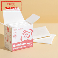 Almohadillas sanitarias de viscosa a base de plantas ECO BOOM de bambú biodegradable blanco puro fabricante Premium de fábrica