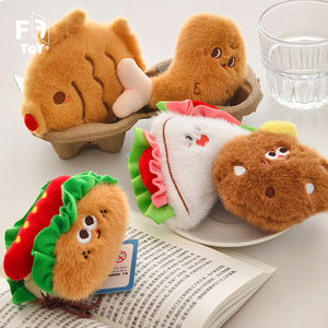 Mini jouets alimentaires en peluche Hamburger Hot Dog frites <span class=keywords><strong>poulet</strong></span> <span class=keywords><strong>cuisse</strong></span> pain porte-clés pour fête anniversaire cadeaux sac à dos accessoires - Product Image 4