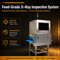 Système d'inspection aux rayons X en acier inoxydable haute précision JZXR 500D, protection IP65, détection 0,4 mm pour l'emballage alimentaire et pharmaceutique, 210W