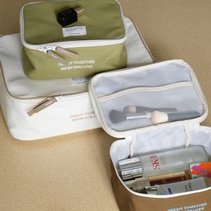 Usine de haute qualité coton emballage Cube 10 pouces étiquette couture pur coton sac cosmétique pour voyage - Product Image 4