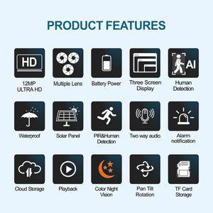 กล้องวงจรปิดไร้สายพลังงานแสงอาทิตย์ Anxinshi ซูม 10 เท่า กล้อง PTZ เสียงสองทาง กล้องรักษาความปลอดภัยพลังงานแสงอาทิตย์ 4G ติดตามการเคลื่อนไหวของมนุษย์ด้วย AI สำหรับภายนอกอาคาร - Product Image 3