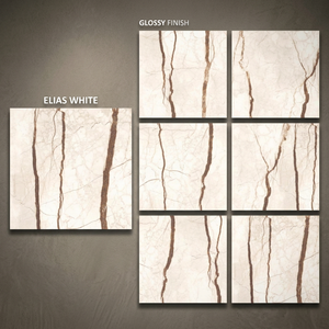 Azulejos de Porcelana Esmaltada con Aspecto de Mármol Marrón Vistaar, Diseño Interior Moderno, 80x80cm, Cerámica - Product Image 2