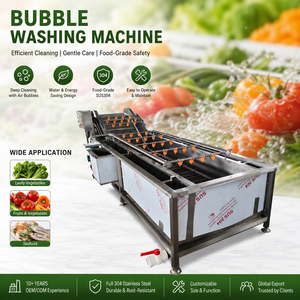 Laveuse de légumes à bulles, machine de nettoyage de fruits, laveuse de choux-frisés, machine de rinçage de salades et de légumes, machine de lavage de produits frais - Product Image 1