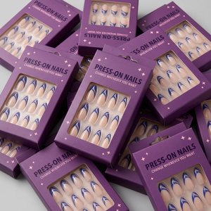 OEM ODM 24 pièces <span class=keywords><strong>Faux</strong></span> <span class=keywords><strong>ongles</strong></span> à presser personnalisés, design et emballage sur mesure, <span class=keywords><strong>ongles</strong></span> <span class=keywords><strong>en</strong></span> acrylique de haute qualité pour propriétaires de marques, vente <span class=keywords><strong>en</strong></span> gros - Product Image 1