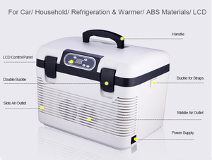Réfrigérateur portable 19L pour usage extérieur et domestique, double ventilateur, refroidisseur de voiture, affichage numérique réglable, 12V/24V, refroidissement semi-conducteur - Product Image 4