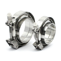 Collier de serrage robuste en acier inoxydable pour échappement, collier de serrage en V de 2,5 pouces et brides à dégagement rapide avec brides M/F pour tube en carbone