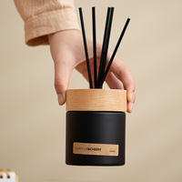 Diffuseur de parfum en verre sans flamme 200 ml, longue durée, écologique, sans BPA, pour intérieur, thé blanc, rotin
