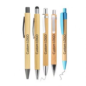 ปากกาลูกลื่นไม้ไผ่รีไซเคิล เป็นมิตรกับสิ่งแวดล้อม พร้อมหน้าจอสัมผัส  รับทำโลโก้ตามสั่ง - Product Image 6