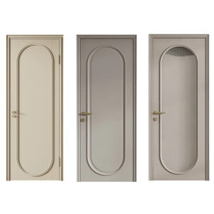 Puerta Interior Impermeable de Diseño Único, Chapa de Ingeniería <span class=keywords><strong>OSB</strong></span>, Estilo Moderno Crema, Tallado Personalizado, Opciones Personalizadas para Puertas de Madera para el Hogar - Product Image 4