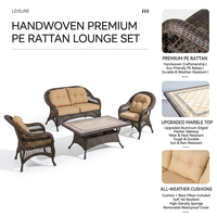 Meiqi Modernes Outdoor-Sofa-Set Aluminiumlegierung-Rahmen PE-Rattan Drehbare Möbel Wasserfest für Balkon und Innenhof