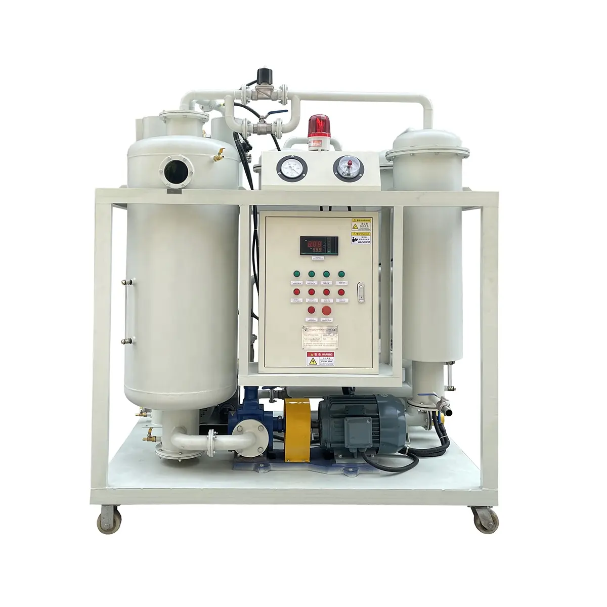 Sistema de filtración y desgasificación de aceite de turbina de aceite hidráulico usado al vacío para eliminación de humedad y partículas
