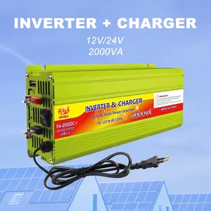 Sunchonglic invert charger 12v 220v dc ac 2000va 2000w off grid modified sine wave inverter with battery charger