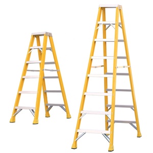 可折叠楼梯玻璃钢单步塔梯绝缘家用铝玻璃纤维双面梯子 - Product Image 6