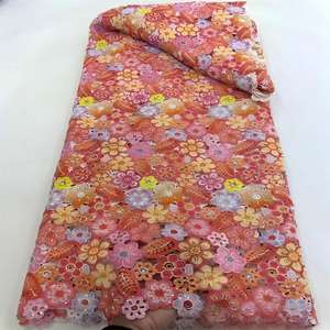 Tissu en dentelle nigérian de haute qualité pour la confection de robes de soirée, technologie française de guipure, bon prix - Product Image 5