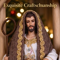 Crèche en résine artisanale, figurines de Noël décoratives et de collection, ensemble de 3 pièces, Sainte Famille en arche marron et or